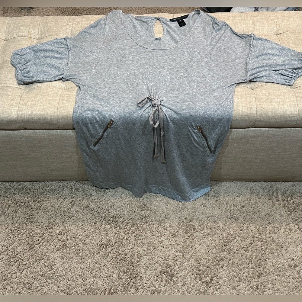 Marc by Marc Jacobs Women’s Medium Short Sleeve Bow Tie Mini Dress - Gray EUC - Picture 3 of 9